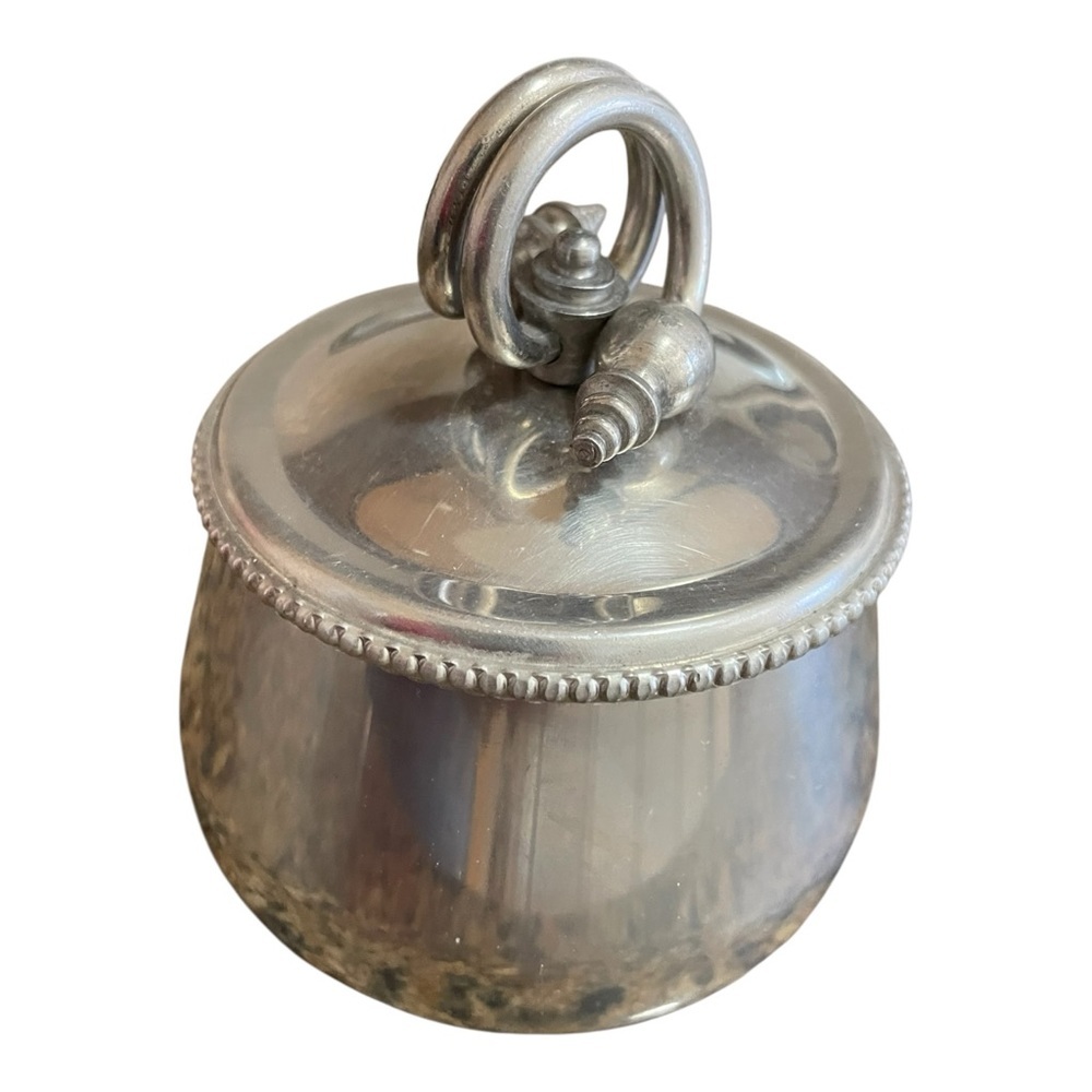 Vintage B.W. Buenilum Hammered Aluminum Creamer & Sugar Set with Matching Tray. - Picture 8 of 16